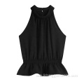 Wearing Ruffles Thin Belly Sexy Chiffon Heart Neck